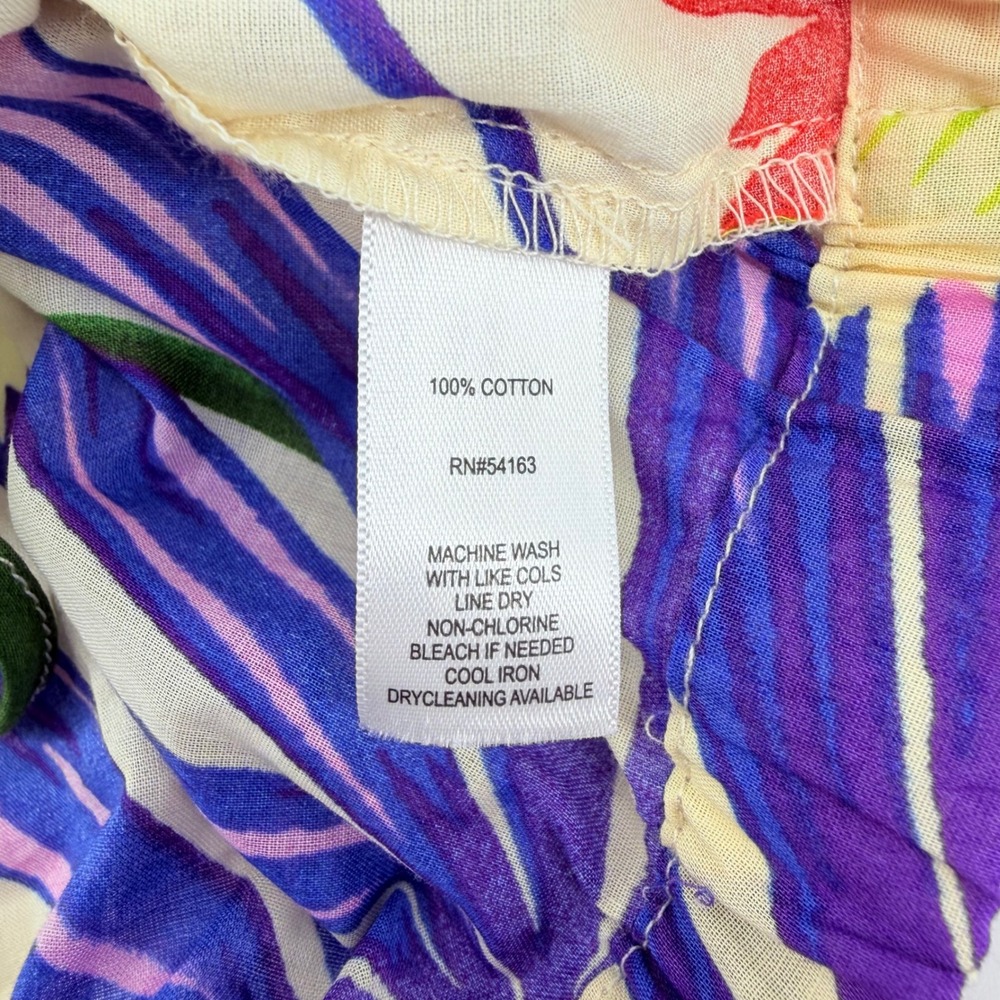 Marc New York Jeans Tropical Leaf Print Button Up Shirt Top Cropped Size S - Picture 4 of 6